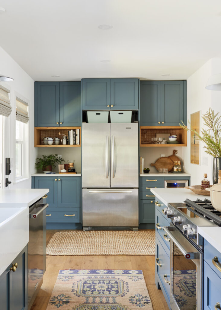 Blue-green shaker kitchen