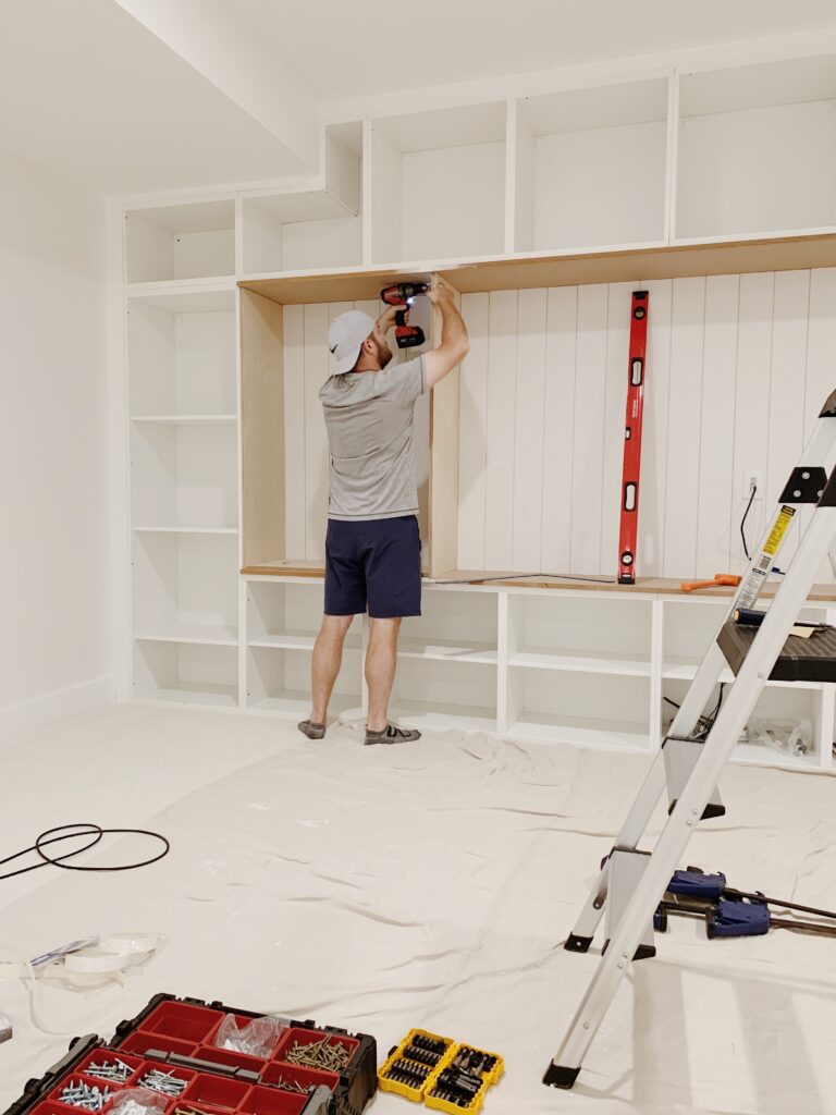 IKEA media cabinet DIY process