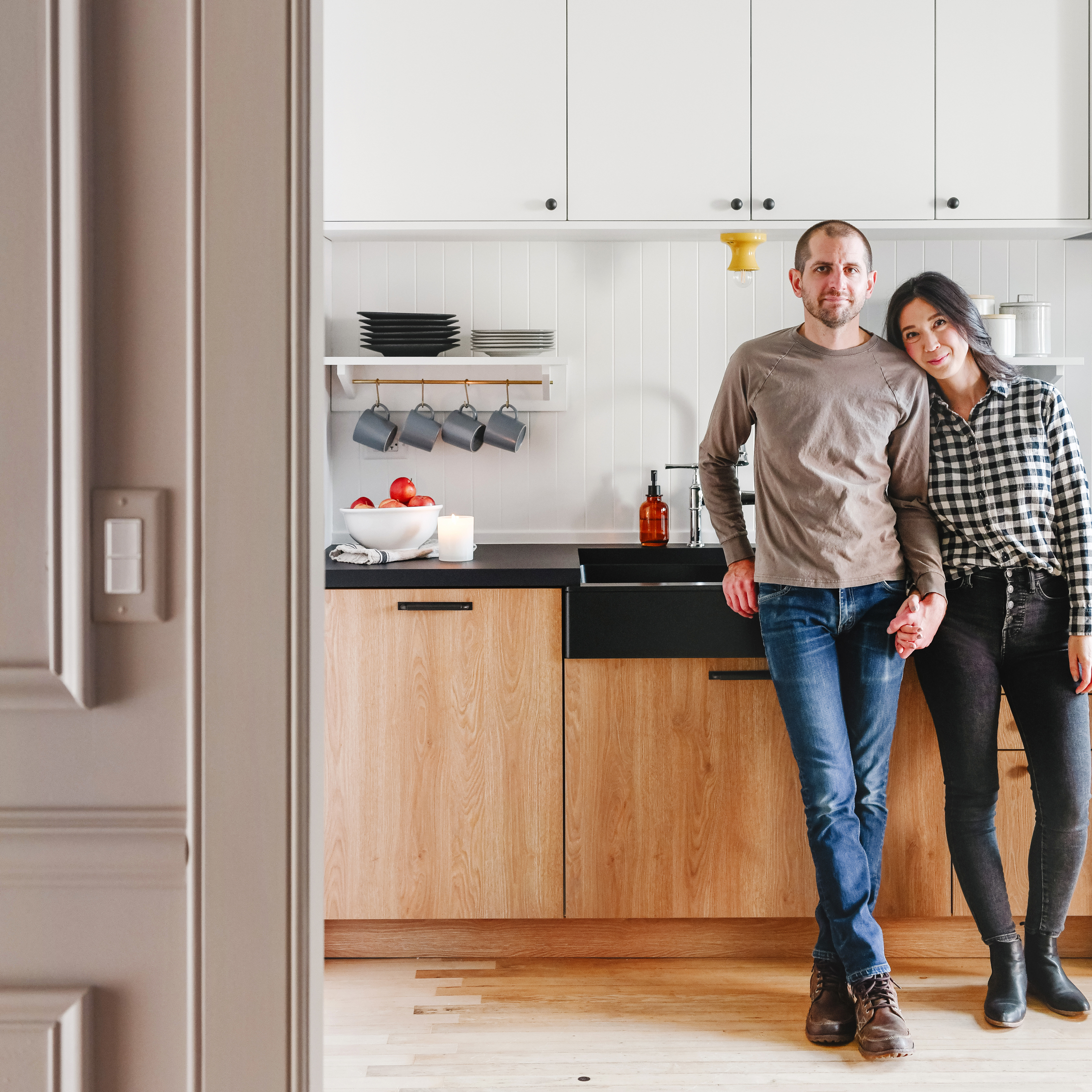 Couple in a new kitchen remodel