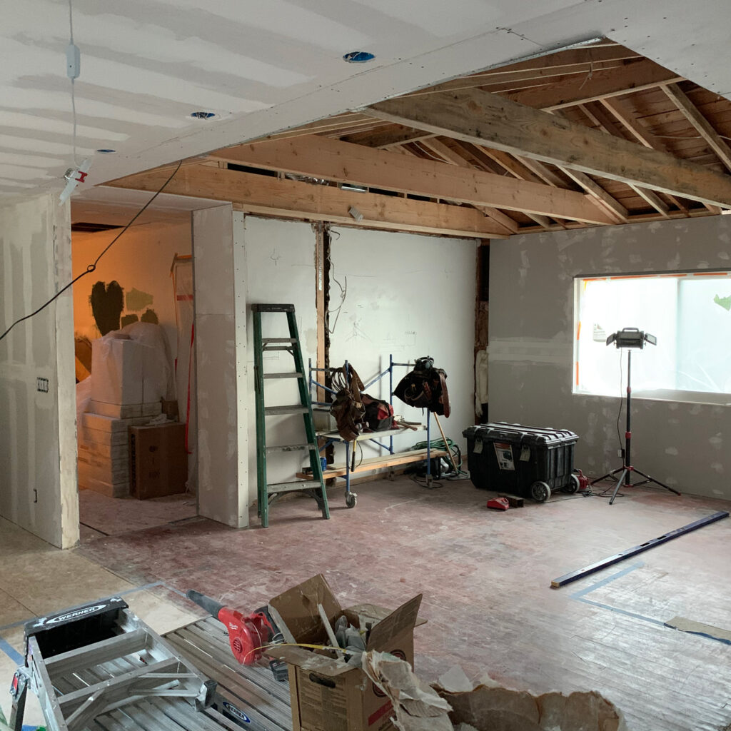 Living room under construction