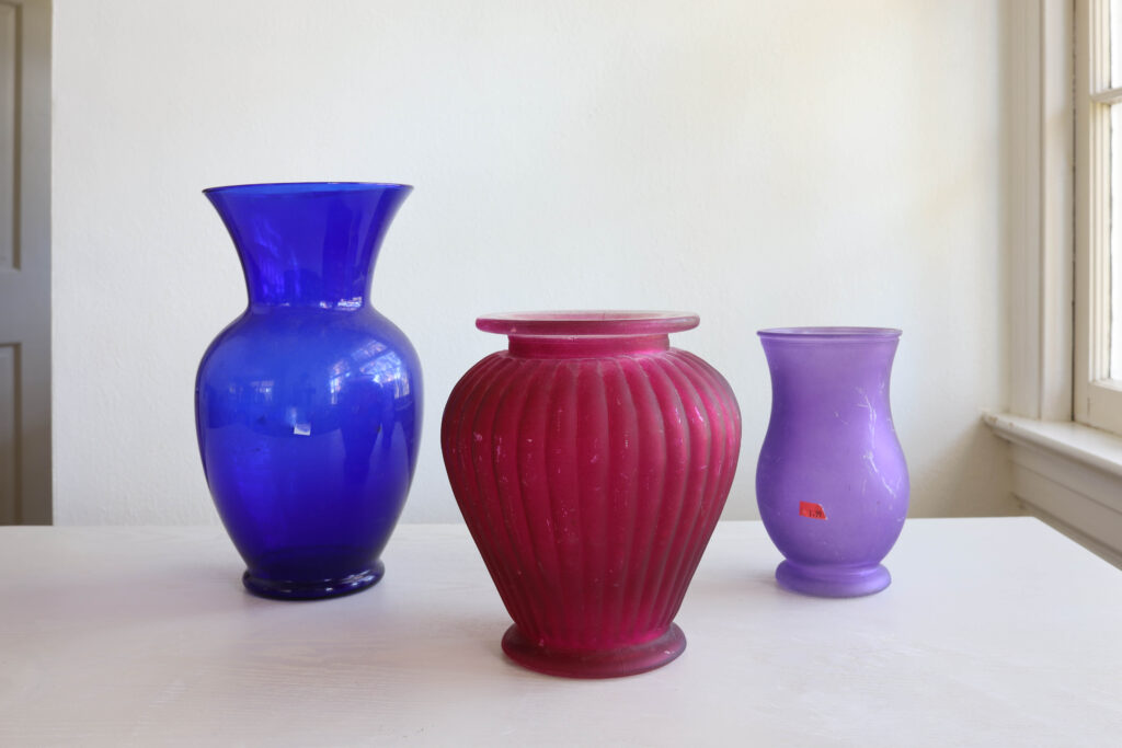 Bold colored thrifted vases