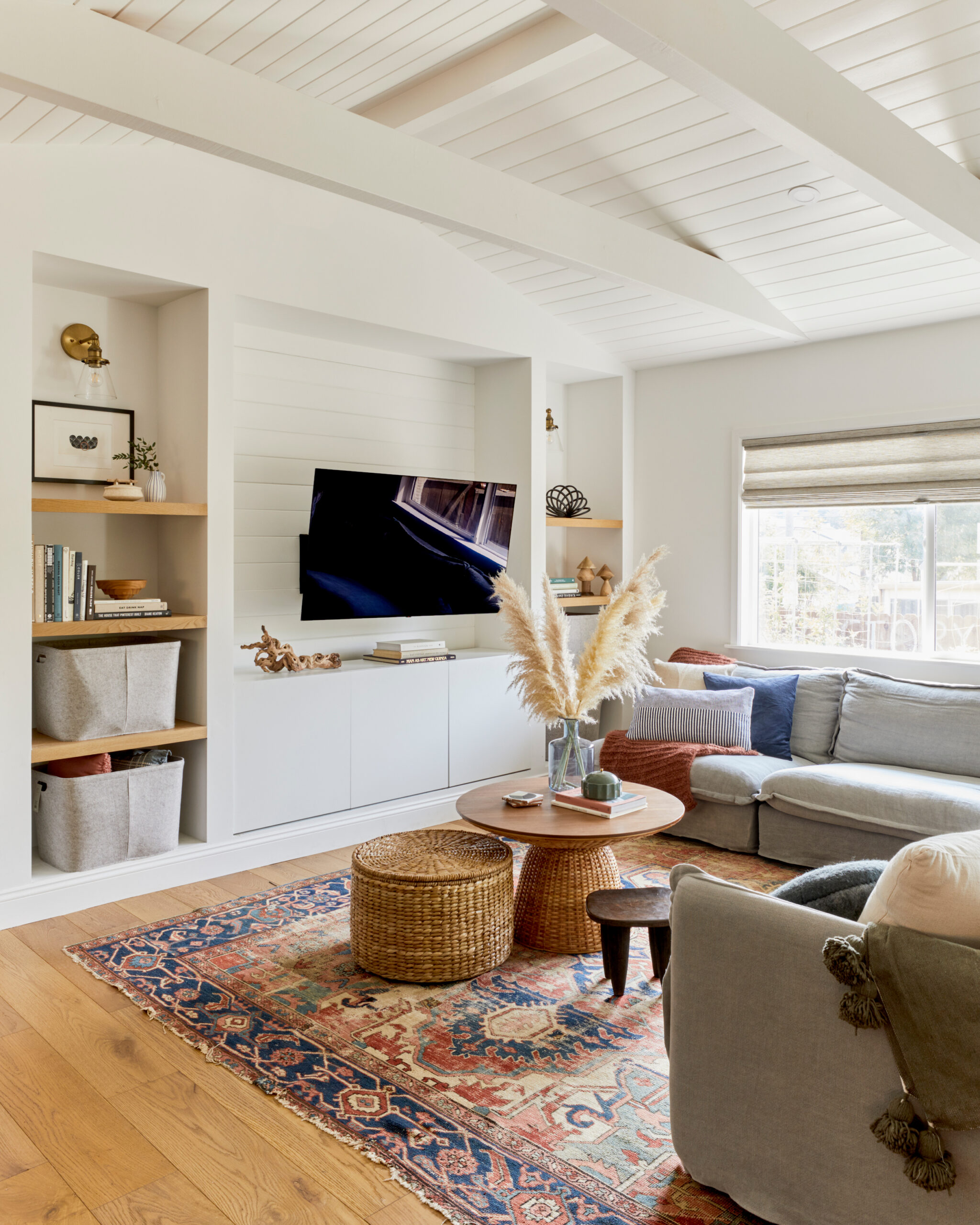 Scandinavian inspired white living room