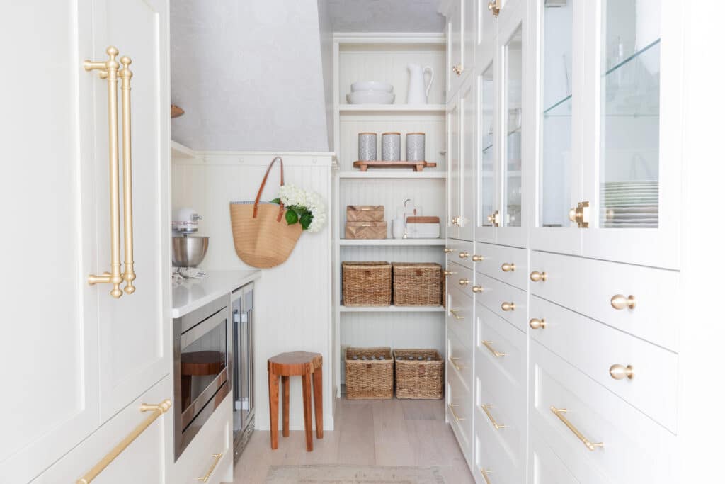White cabinets in a pantry