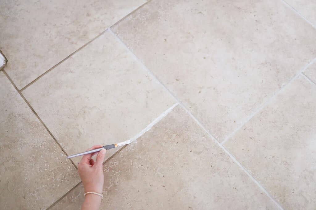 Painting white over grout line