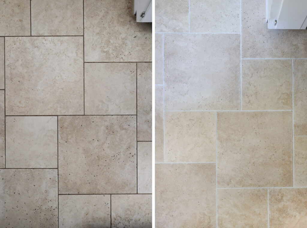 Grout before and after look